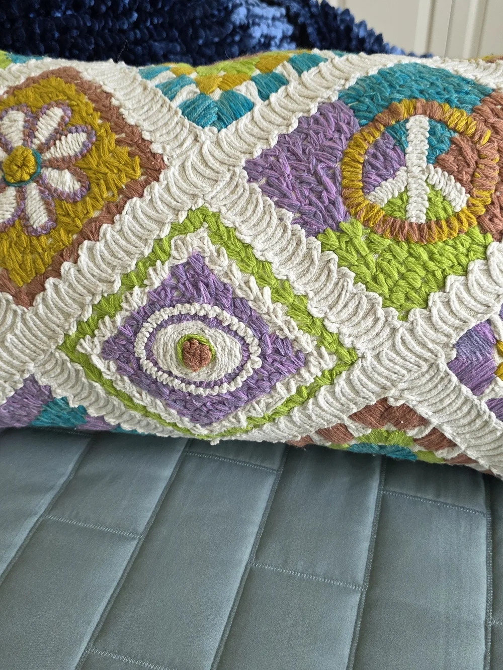 N/A embroidered throw